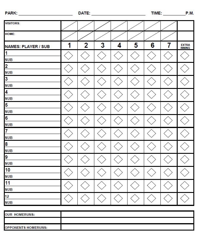FREE 10 Sample Softball Score Sheet Templates In Google 41 OFF